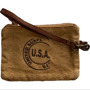 Mona B Canvas Wristlet Pouch